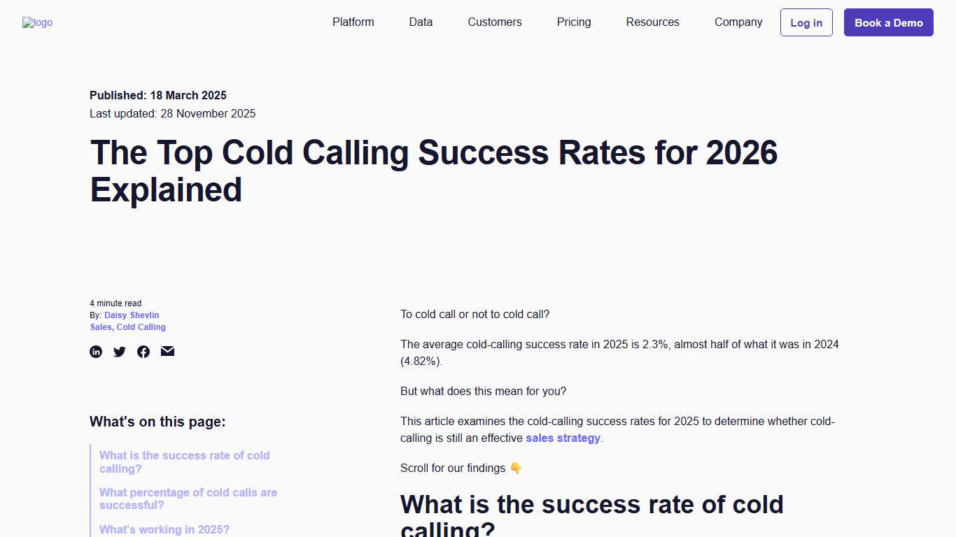 The Top Cold Calling Success Rates for 2026 Explained